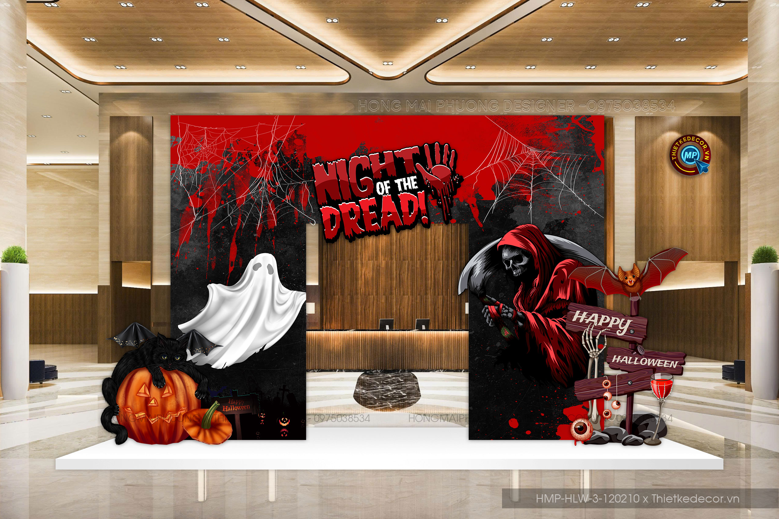 Halloween Tone đỏ đen ma mị